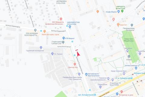 Billboard A in Zaporizhzhya Holodnogorskaa st., 4 - Volonterskaa st., iz centra scheme