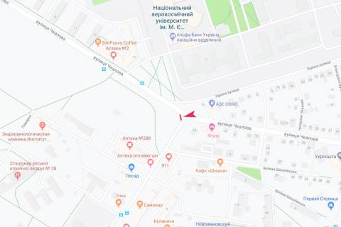 Prismatron, Prism B in Zaporizhzhya Ckalova st. - Lesoparkovskaa st., v centr - 186277 scheme