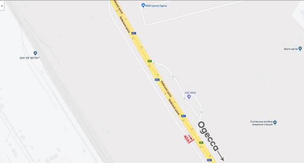 Billboard A in Odessa trasi, 6х3  Kievskaa trassa scheme