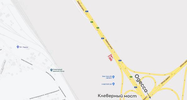 Billboard B in Odessa trasi, 6х3  Kievskaa trassa scheme