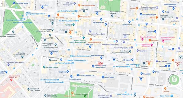 Facade Banners A in Odessa, 6,7*13,1  ul Pantelejmonovskaa TC Novyj Privoz scheme