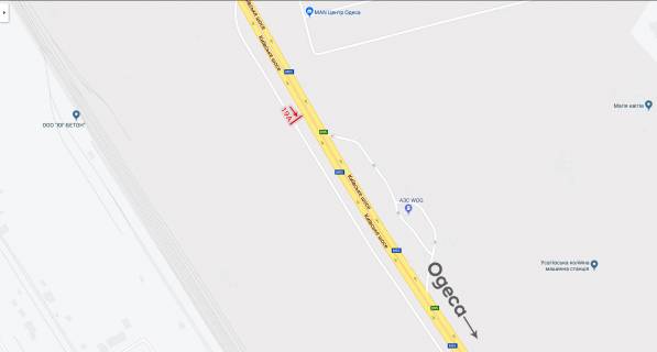 Billboard A in Odessa trasi, 6х3  з м.Києва у м. Одеса, перед Клеверним мостом scheme