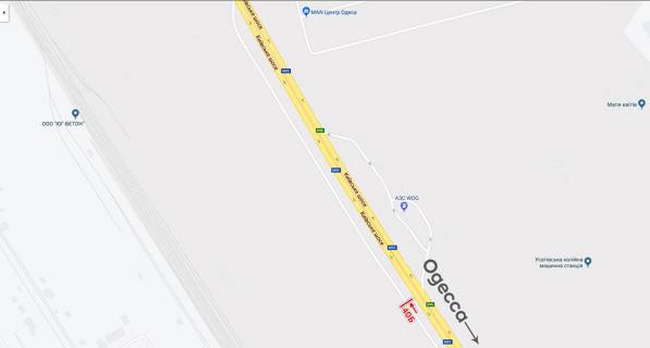 Billboard B in Odessa trasi, 6х3  Kievskaa trassa scheme