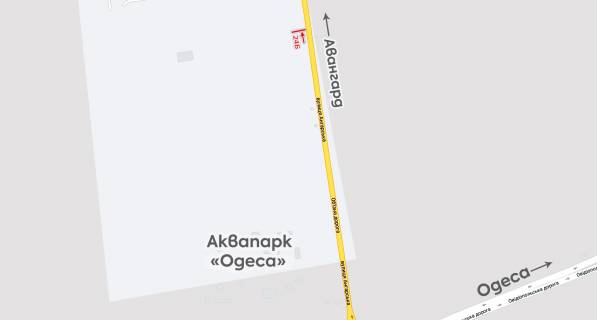 Billboard B in Odessa trasi, 3х6  транспортрухається до двох стовпів, до Авангарду scheme