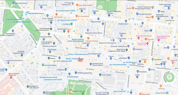 Facade Banners A in Odessa, 6,7*13,1  ul Pantelejmonovskaa TC Novyj Privoz scheme