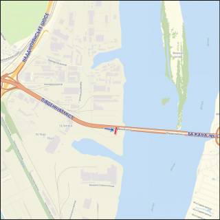 Video Billboard A in Kyiv, 7.68 x 3.84  Pivdennij mist, pravij bereg, iz centru do prospektu Bazana - 391158 scheme