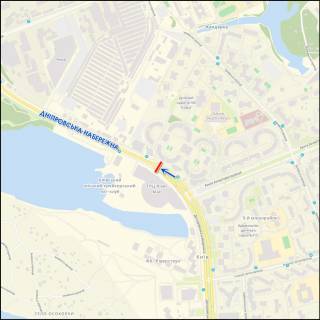 Video Billboard A in Kyiv, 3.20 x 2.24  Dniprovs'ka nab., TRC "River Mall", rozpodiluvac, do mostu Patona - 391096 scheme