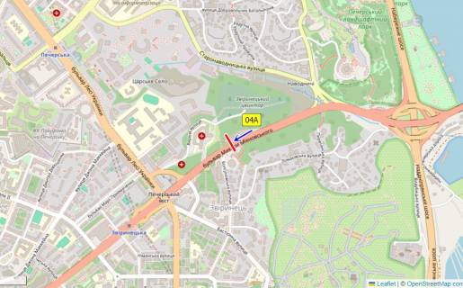 Video Billboard A in Kyiv, 3.20 x 2.24  Bul'var Druzbi narodiv, AZS "Socar", do Pecers'kogo mostu - 391031 scheme