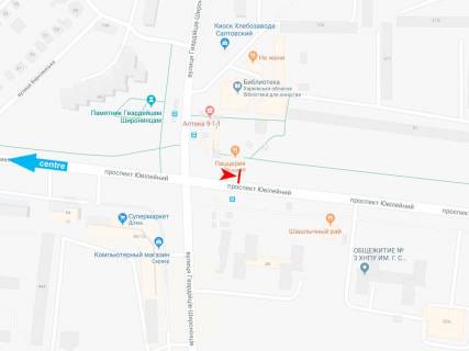 Citylight A in Kharkiv, 1,24х1,84  Ubilejnyj pr-t, 49/8 (2) (ostanovka Gvardejcev-Sironincev), iz centra scheme