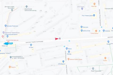 Citylight B in Kharkiv, 1,24х1,84  Geroev Stalingrada pr-t, 163 (ostanovka "27-j mikrorajon"), iz centra scheme