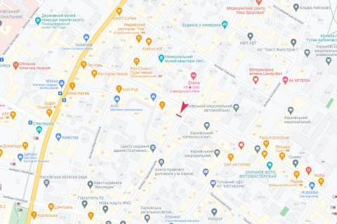 Citylight A in Kharkiv, 1,24х1,84  Cernysevskogo st.  65 - Aroslava Mudrogo st. scheme