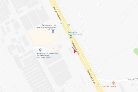 Billboard B in Dnipro (Dnipropetrovsk), 3х6  Zaporiz'ke sose, Topola -1 z/m  (STO "DRIVE") scheme