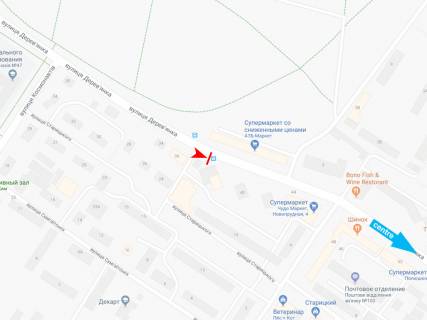 Citylight A in Kharkiv, 1,24х1,84  Derevanko st., 38-A (ostanovka "st. Novoprudnaa") scheme