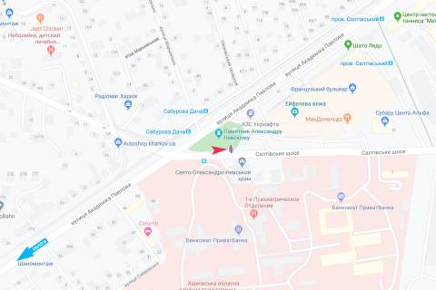 Citylight B in Kharkiv, 1,24х1,84  Saltovskoe sosse - Akademika Pavlova, 44/51 (ostanovka "Saburova Daca"), , iz centra scheme