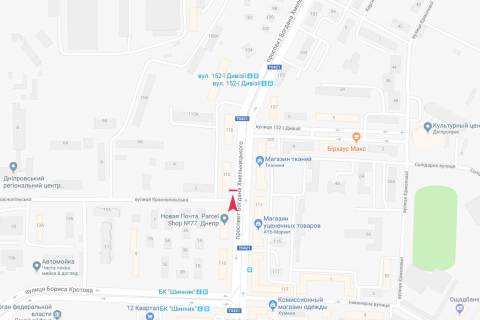 Billboard B in Dnipro (Dnipropetrovsk), 3х6  Bogdana Hmel'nickogo prosp. - Krasnopil's'ka st. scheme