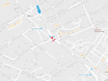 Citylight A in Kharkiv, 1,24х1,84  Klockovskaa st.  - pereulok Ocakovskij (ostanovka st. Vavilova) scheme