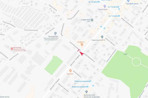 Backlight B in Dnipro (Dnipropetrovsk), 3,1х2,2  Gagarina prosp., 26/10  (Universitet MVS, 10 korpus) scheme