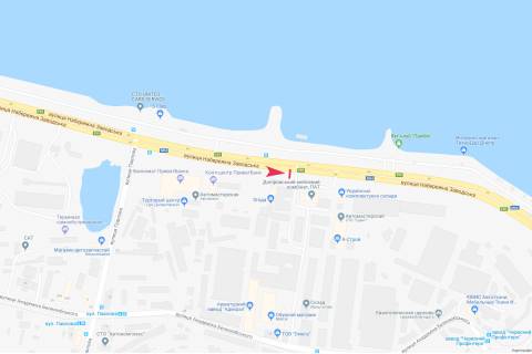 Billboard A in Dnipro (Dnipropetrovsk), 3х6  Naberezna Zavods'ka st., 7 (Ruh transportu v Centr. Mebleva fabrika "Progres") scheme