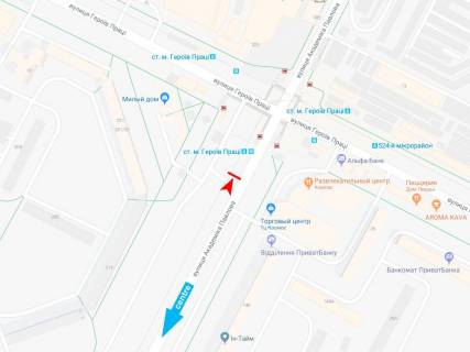 Citylight B in Kharkiv, 1,24х1,84  Akademika Pavlova st. (naprotiv doma No 150) (ostanovka st. m. Geroev Truda), iz centra scheme