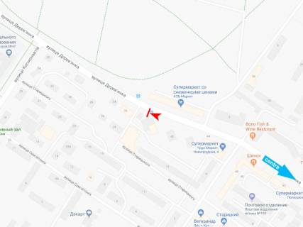 Citylight B in Kharkiv, 1,24х1,84  Derevanko st., 38-A (ostanovka "st. Novoprudnaa") scheme