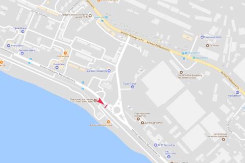 Billboard A in Dnipro (Dnipropetrovsk), 3х6  Marsala Malinovs'kogo st., 21  (navproti kruga, kafe "Bereg") scheme