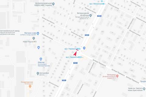 Billboard B in Dnipro (Dnipropetrovsk), 3х6  Bogdana Hmel'nickogo prosp., 70 - Sofiivs'ka st.  scheme