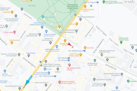 Citylight A in Kharkiv, 1,24х1,84  Vesnina st.,128a - Sumskaa st. scheme