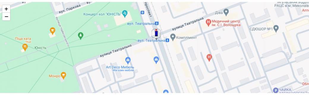 Non-Standard A in Mykolaiv prosp. Bogoavlenskij - st. Teatral'naa scheme