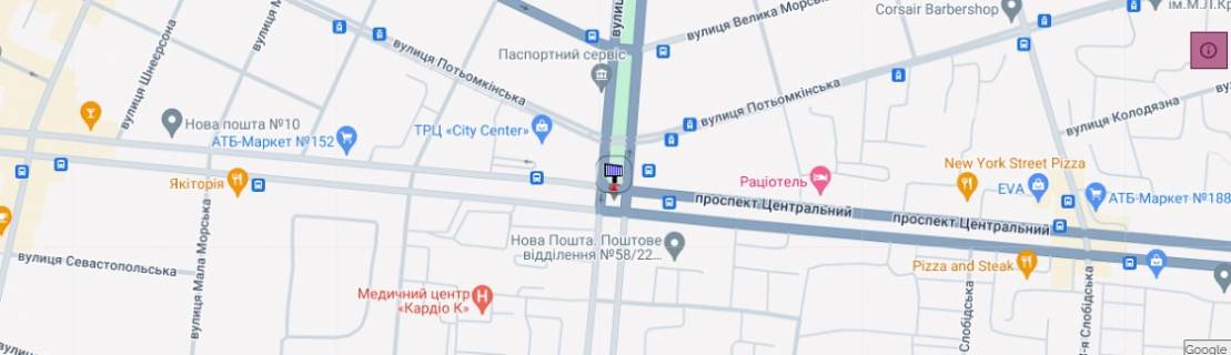 Billboard A in Mykolaiv prosp. Central'nyj - st. Sadovaa scheme
