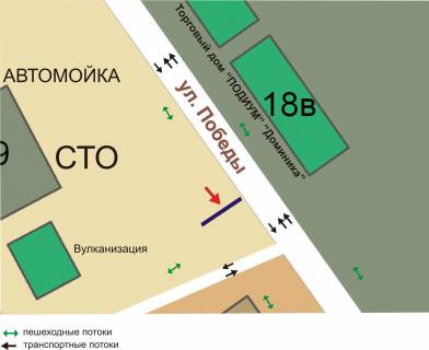 Billboard A in Chornomorsk (Illichivsk) st.Pobedy, TC"Podium", No22-A scheme