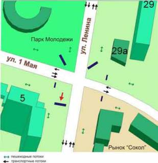 Prismatron, Prism A in Chornomorsk (Illichivsk) perekrestok st.Lenina, st.1Maa, No44-A1 - 83068 scheme