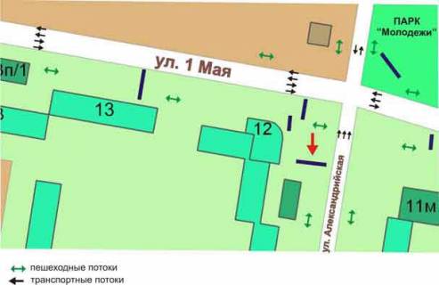 Prismatron, Prism A in Chornomorsk (Illichivsk) perekrestok st.1Maa, st.Aleksandrijskoj, No21-A1 - 57147 scheme