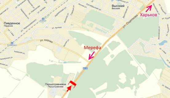 Billboard A in Kharkiv highway, 3х6  Arka-Simferopol's'ke sose-sel. Persotravneve - u bik Harkova scheme