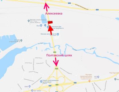 Billboard B in Kharkiv, 3х6  Kil'ceva bila v'izdu na avtorinok "LOSK" 1 (verh) scheme