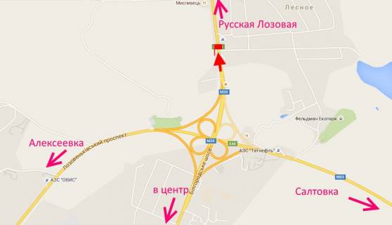 Billboard B in Kharkiv Harkivs'ke sose-post Policii - viizd iz mista scheme