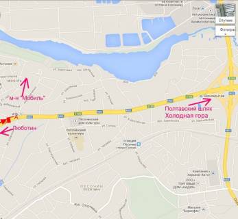 Billboard B in Pisochin, 3х6  Poltavs'kij slah-sel.Pisocin-prov. Sevcenka, v centr scheme