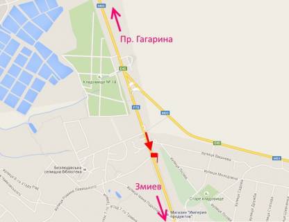 Billboard B in Bezlyudivka, 3х6  Pr-t Gagarina - rozv'azka z kil'cevou, bila AZS "OVIS"-praporec' No2 (viizd iz mista) scheme