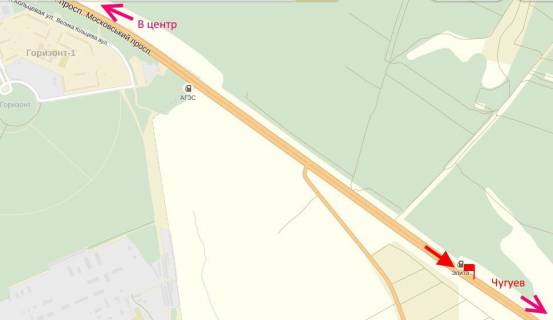 Billboard A in Kharkiv highway, 3х6  Pr-t Geroiv Harkova - Rostovs'ka trasa - AZS Aelita-3-viizd iz mista scheme