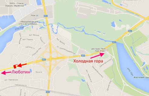 Billboard A in Pisochin Poltavs'kij slah-prov. Harkivs'kij-za postom Policii-praporec' No1, z centru scheme