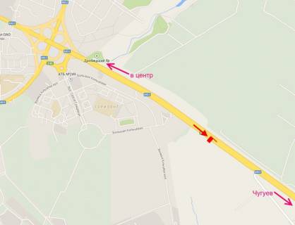 Billboard A in Kharkiv Pr-t Geroiv Harkova - Rostovs'ka trasa bila AZS OKKO 1 (viizd iz mista) scheme