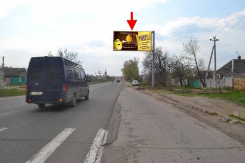 Billboard A in Bezlyudivka, 3х6  Pr-t Gagarina - rozv'azka z kil'cevou, bila AZS "OVIS"-praporec' No3 (viizd iz mista) Photo 1