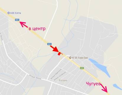 Billboard A in Rogan Pr-t Geroiv Harkova - Rostovs'ka trasa-sel. Rogan'-1-viizd iz mista scheme