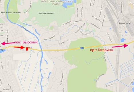 Billboard B in Kharkiv 14 km Simferopol's'ke sose- sel. Karacivka-bila AZS BRSM-2- u bik Harkova scheme