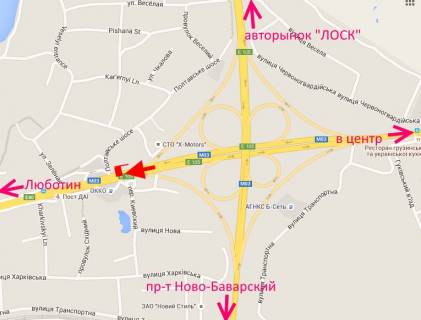 Billboard A in Kharkiv, 3х6  Poltavs'kij slah - prov. Kiivs'kij-rozv'azka z kil'cevou-praporec' No2-z centru scheme