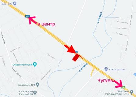 Billboard A in Rogan Pr-t Geroiv Harkova - Rostovs'ka trasa bila povorotu na M. Rogan'-3-viizd iz mista scheme