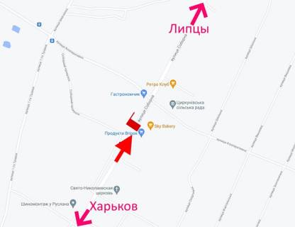 Billboard B in Circuni sel. Cirkuni-st. Soborna - bila marketu Produkti vprok - u bik sel. Lipci-verh scheme