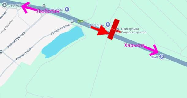 Billboard B in Kharkiv Траса Київ-Харків-466 км-сел. Пісочин -біля АЗС Лілія-права-у бік Харкова scheme