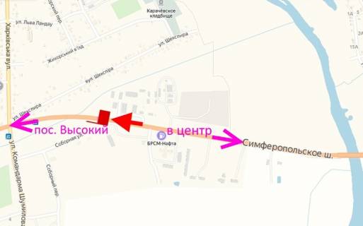 Billboard B in , 3х6  Simferopol's'ke sose-bila AZS BRSM-praporec' No3-z centru scheme