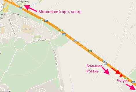 Billboard A in Kharkiv Pr-t Geroiv Harkova - Rostovs'ka trasa -520km-viizd iz mista scheme
