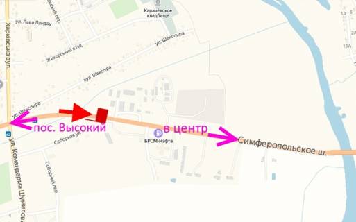 Billboard A in , 3х6  Simferopol's'ke sose-bila AZS BRSM-praporec' No3-v centr scheme